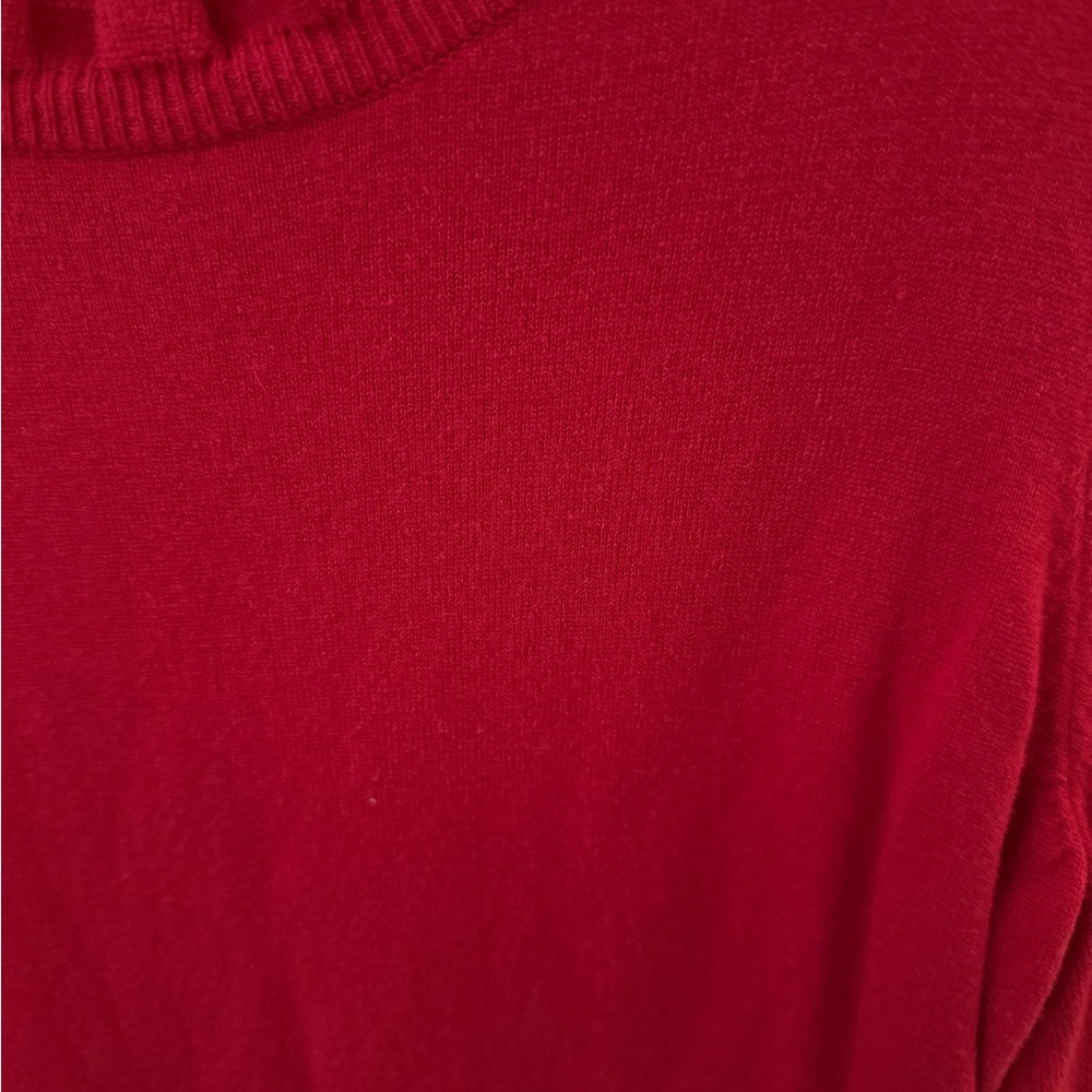 Talbots Vibrant Red Ruffle Sweater - Picture 5 of 5